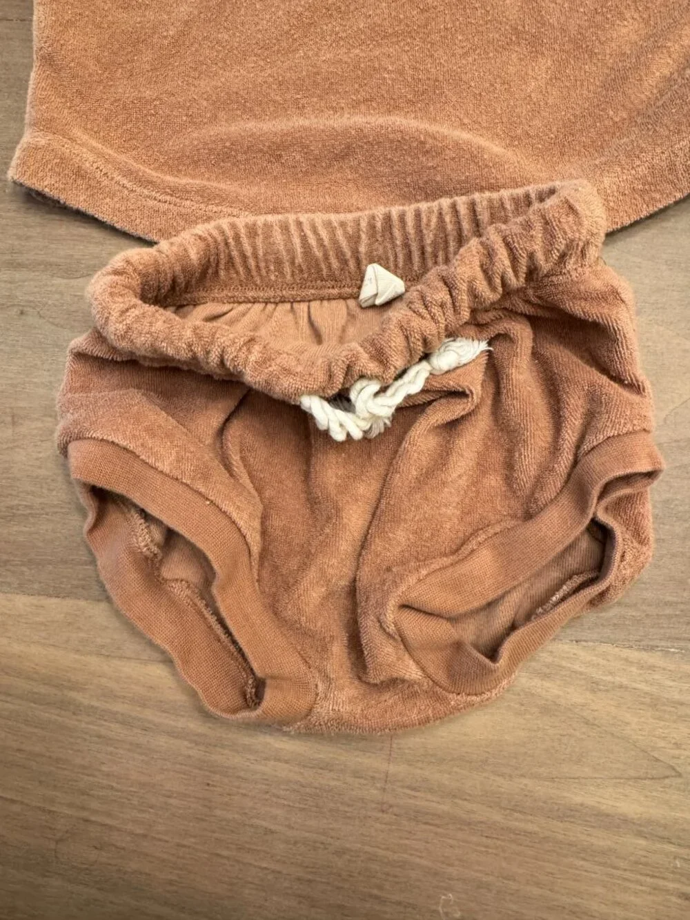 Quincy Mae Terry Cloth Top & Bloomer Set Clay 6-12M Boho